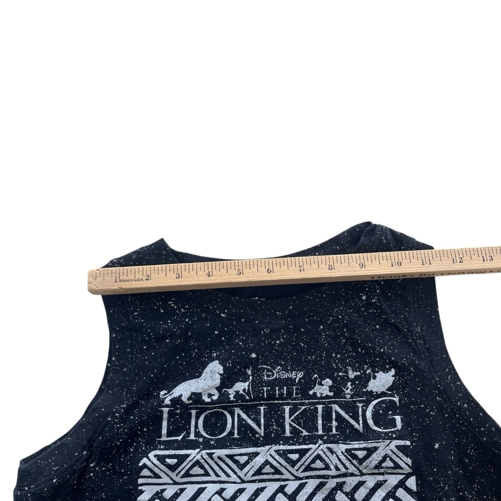 Disney Womens Sz XS Gray Paint Splatter Tribal The Lion King Movie Crop Tank Top - Picture 5 of 15